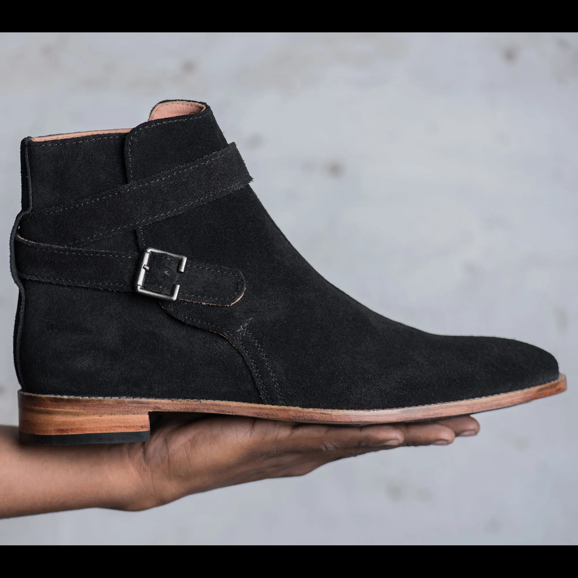 Black Suede Albon Slip On Jodhpur Boots sold by Costoso Italiano