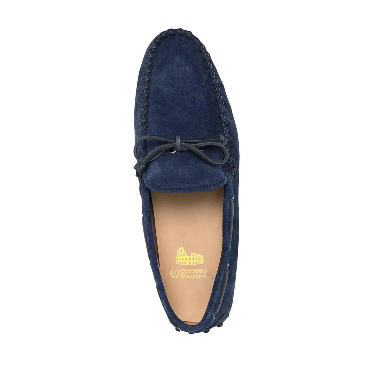 Height Increasing Navy Blue Suede Alcalde Driving Loafers sold by Costoso Italiano product image thumbnail 4