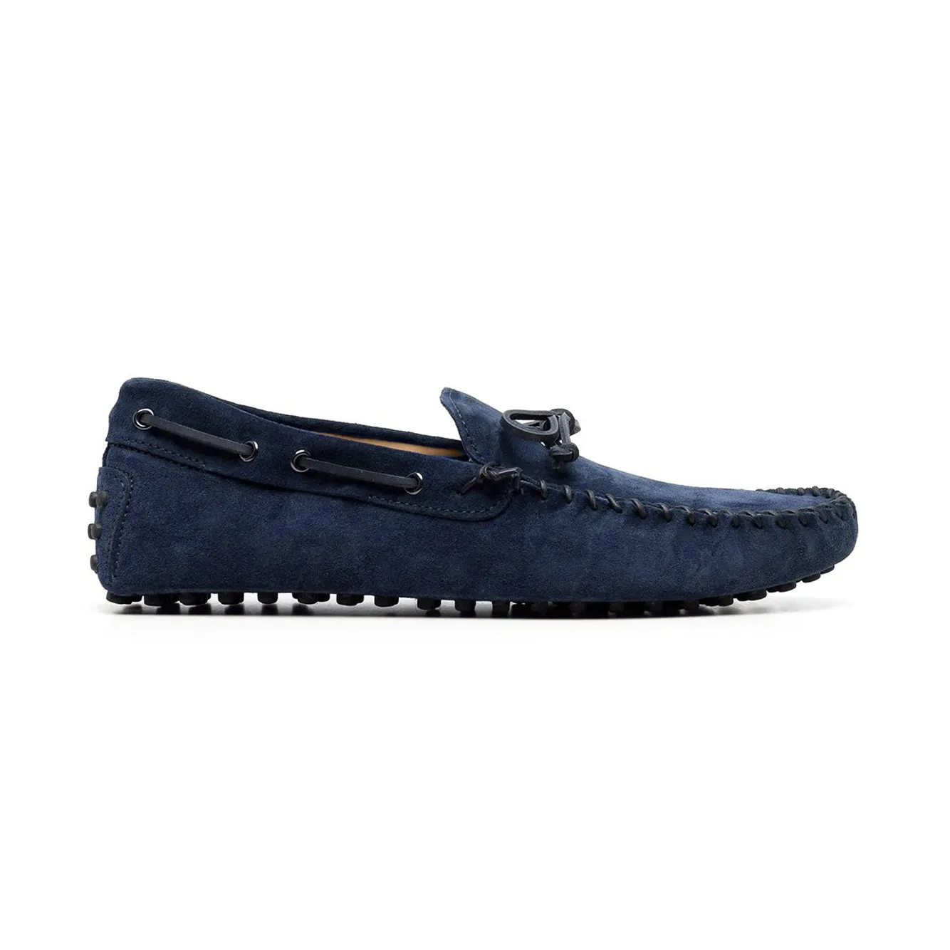 Height Increasing Navy Blue Suede Alcalde Driving Loafers sold by Costoso Italiano product image thumbnail 2