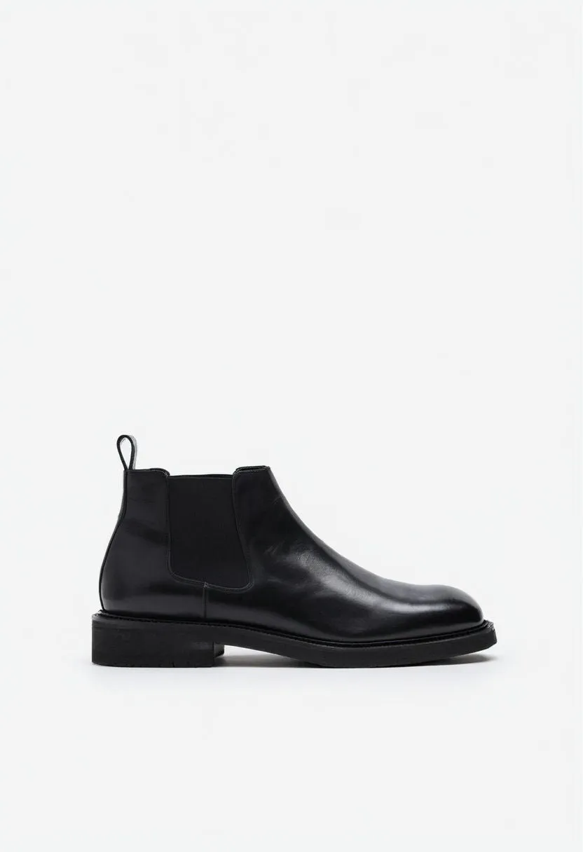 Black Leather Grayson Chelsea Boot sold by Costoso Italiano product image thumbnail 2