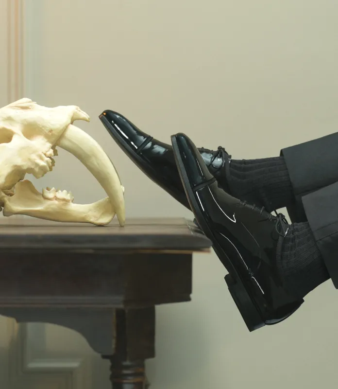 Black Patent Leather Maubara Lace Up Oxfords sold by Costoso Italiano