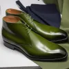 Green Leather Gabrovo Chukka Lace Up Boots sold by Costoso Italiano