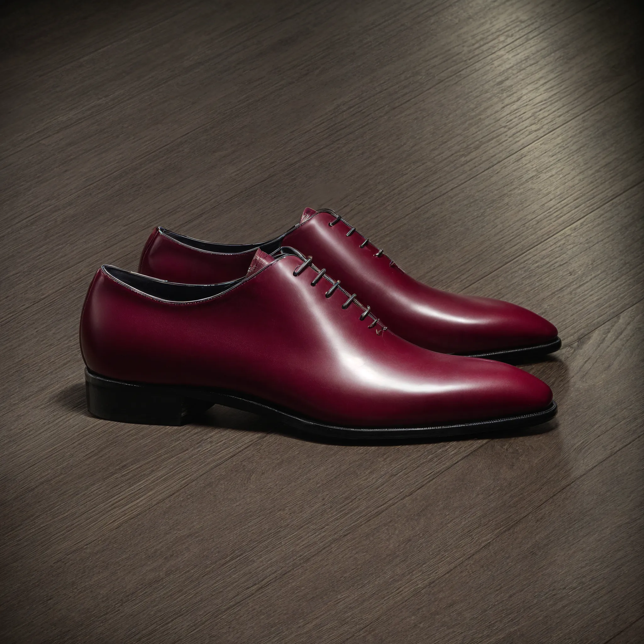 Burgundy Leather Nandes Oxford Shoes sold by Costoso Italiano