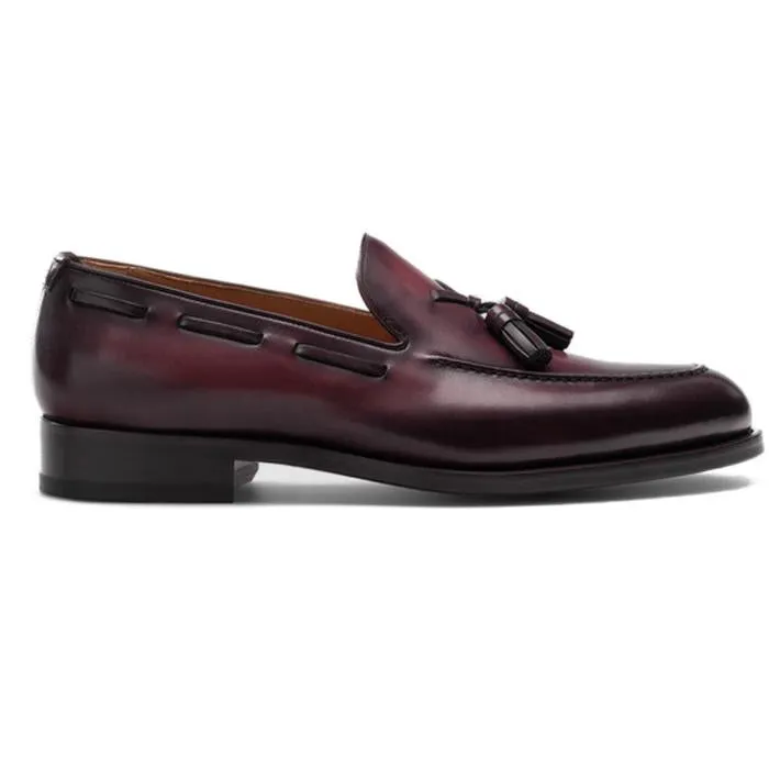 Flat Feet Shoes - Wine Red Leather Barbican Tassel Loafers sold by Costoso Italiano product image thumbnail 2