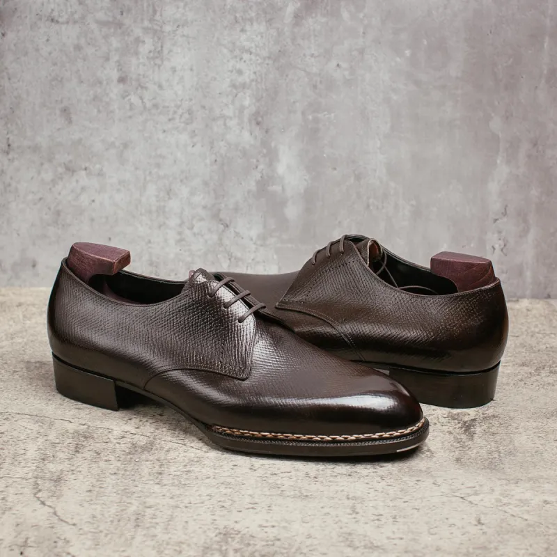 Norwegian Welted Brown Leather Amalfi Lace Up Derby Shoes - AW24 sold by Costoso Italiano
