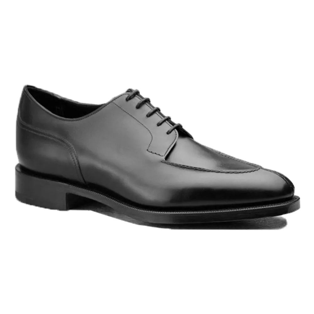 Height Increasing Black Leather Hamlet Derby Shoes sold by Costoso Italiano