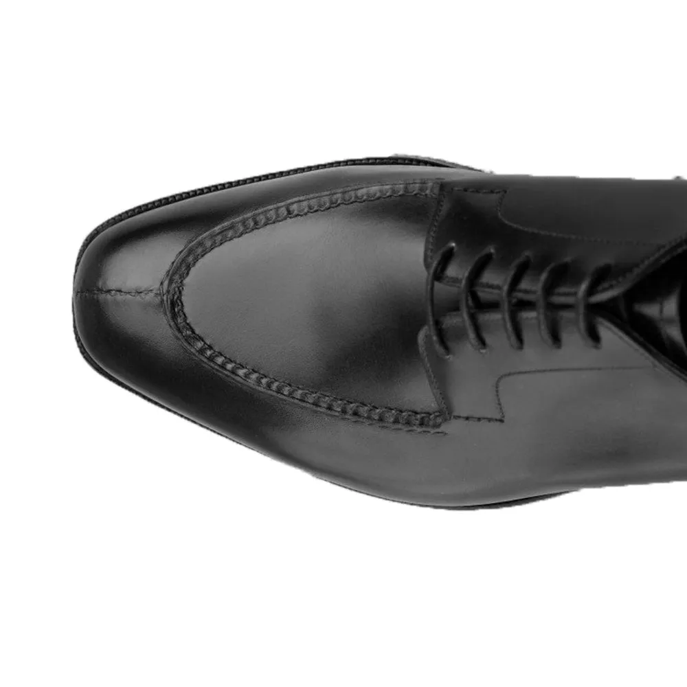 Height Increasing Black Leather Hamlet Derby Shoes sold by Costoso Italiano product image thumbnail 2