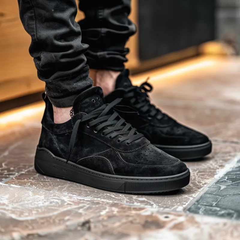 Black Suede Sport Coal Cusion Sneaker  - Summer 2024 Collection sold by Costoso Italiano