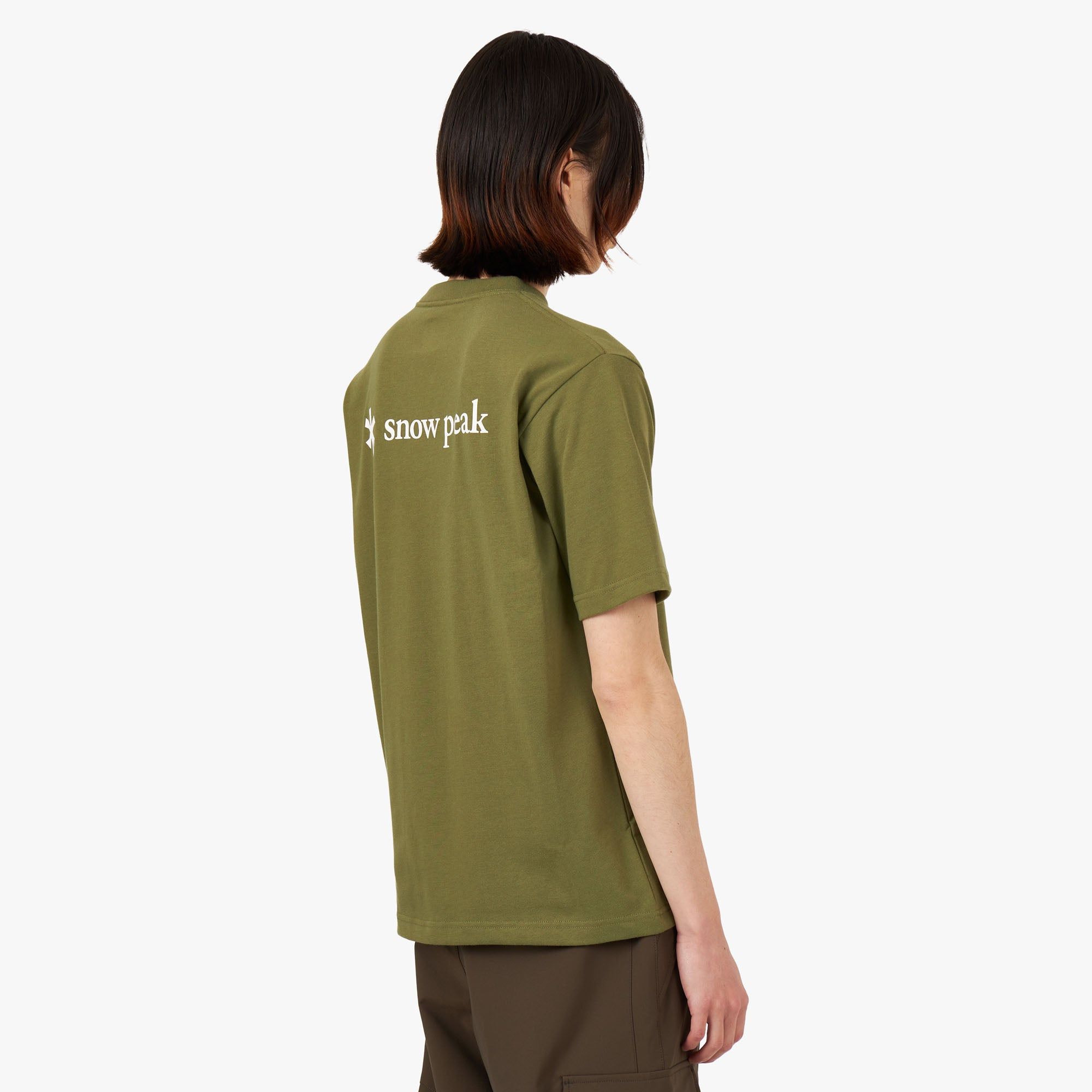 Snow Peak Back Printed Logo T-shirt / Olive sold by Livestock product image thumbnail 3