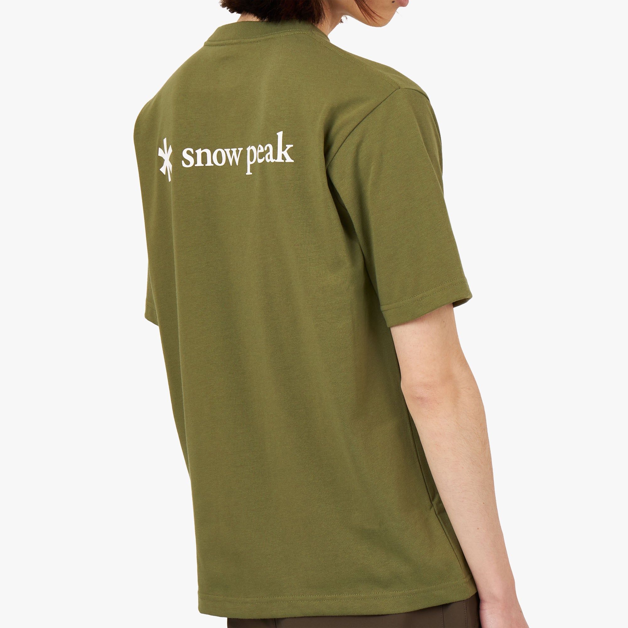 Snow Peak Back Printed Logo T-shirt / Olive sold by Livestock product image thumbnail 5