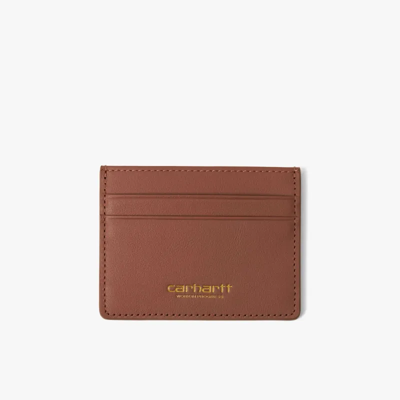 Carhartt WIP Vegas Cardholder Cognac / Gold sold by Livestock