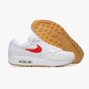 Nike Air Max 1 PRM White / University Red sold by Livestock