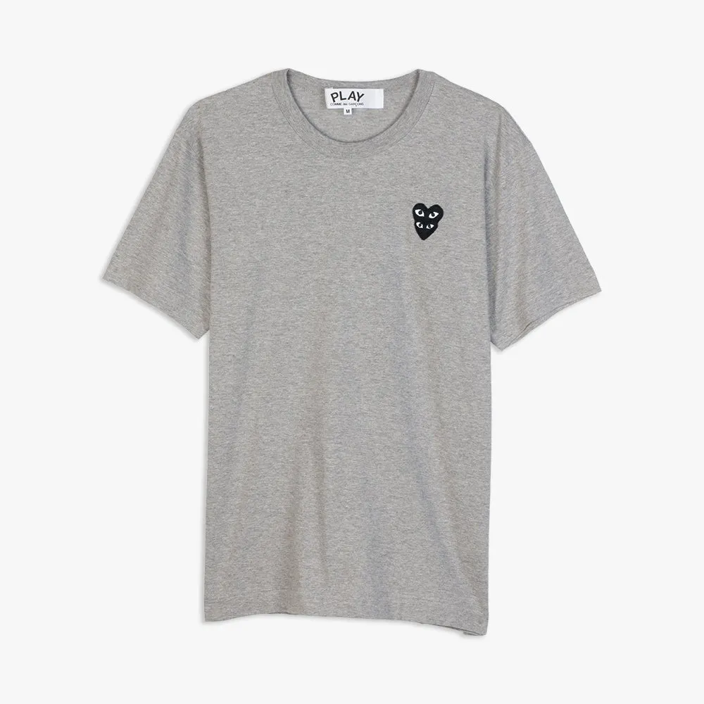 COMME des GARÇONS PLAY Double Black Heart T-shirt / Grey sold by Livestock product image thumbnail 4