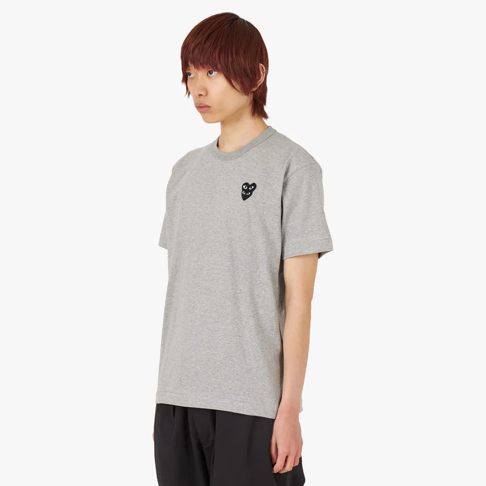 COMME des GARÇONS PLAY Double Black Heart T-shirt / Grey sold by Livestock product image thumbnail 2