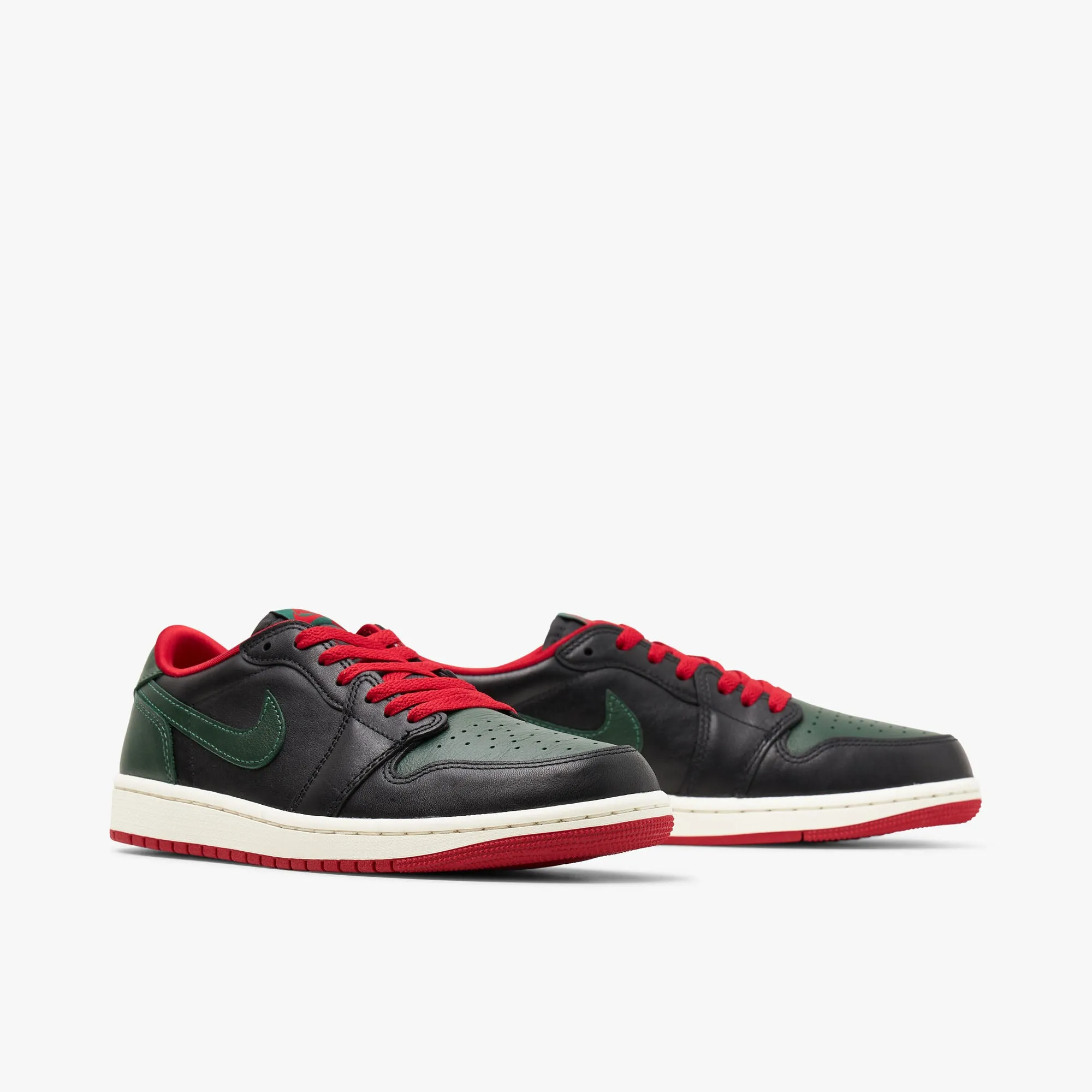 Jordan Womens' 1 Low OG Black / Gorge Green - Varsity Red sold by Livestock product image thumbnail 3