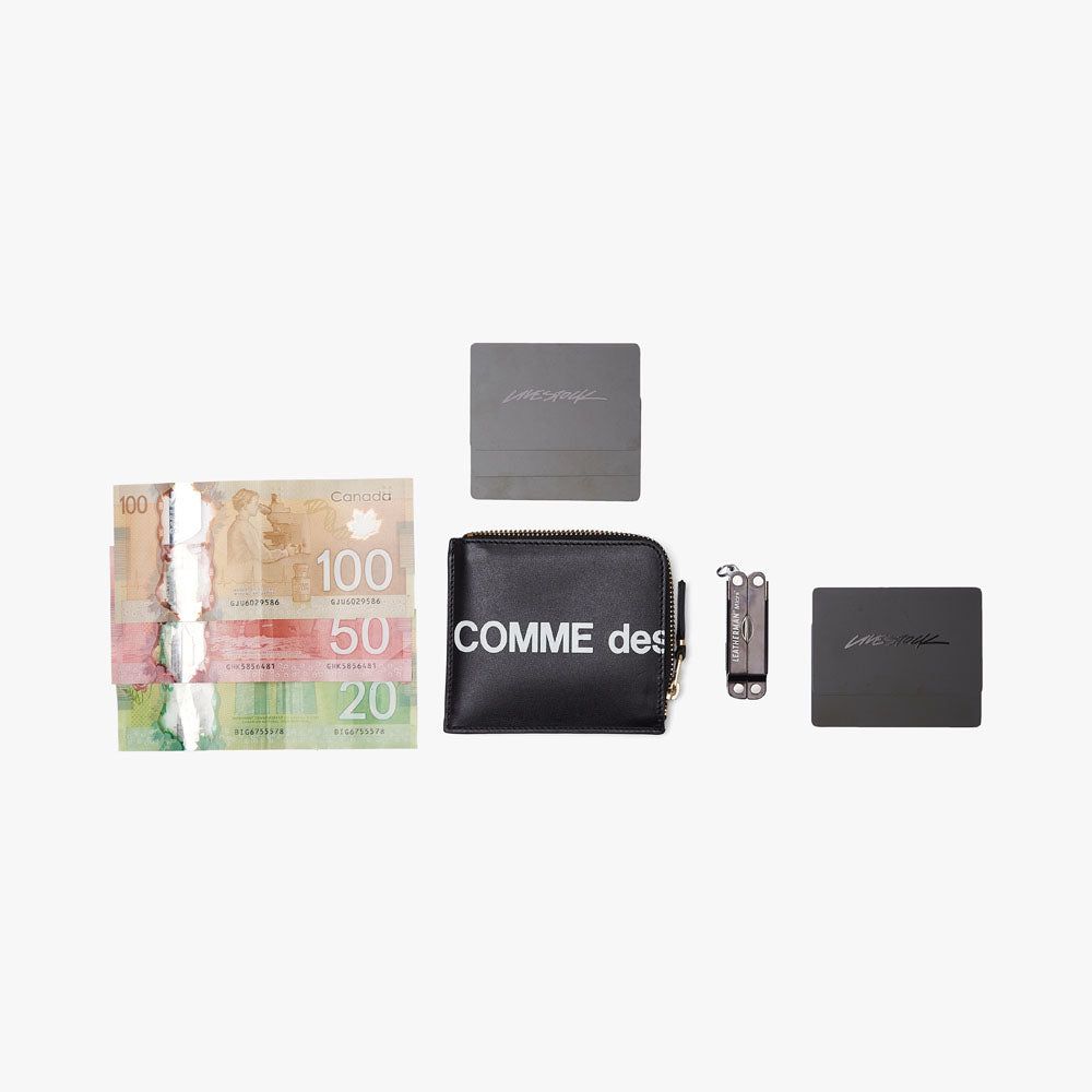 COMME des GARÇONS WALLET Huge Logo Half Zip Wallet / Black sold by Livestock product image thumbnail 2