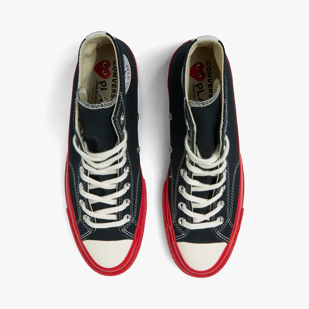 Converse x COMME des GARÇONS PLAY Chuck Taylor Hi Black / Red Sole sold by Livestock product image thumbnail 5