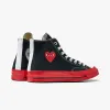 Converse x COMME des GARÇONS PLAY Chuck Taylor Hi Black / Red Sole sold by Livestock
