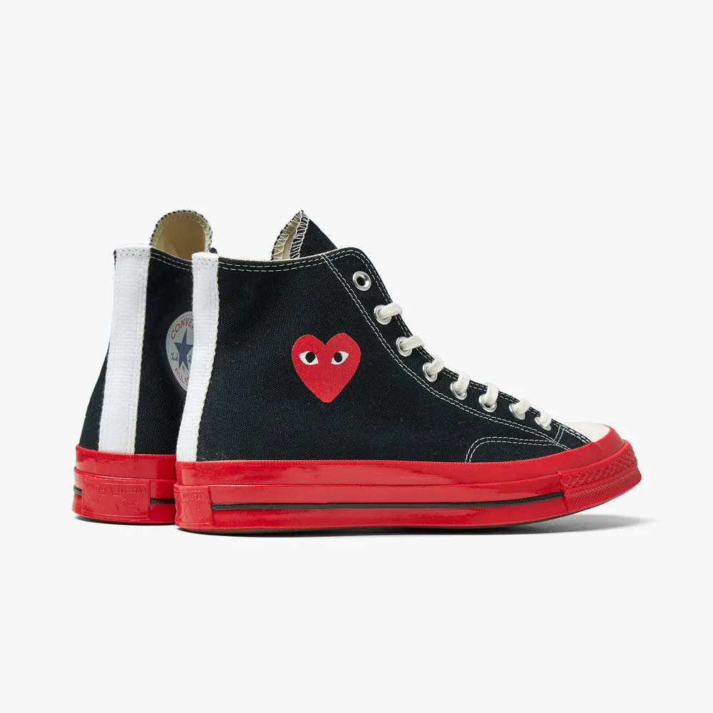 Converse x COMME des GARÇONS PLAY Chuck Taylor Hi Black / Red Sole sold by Livestock product image thumbnail 4