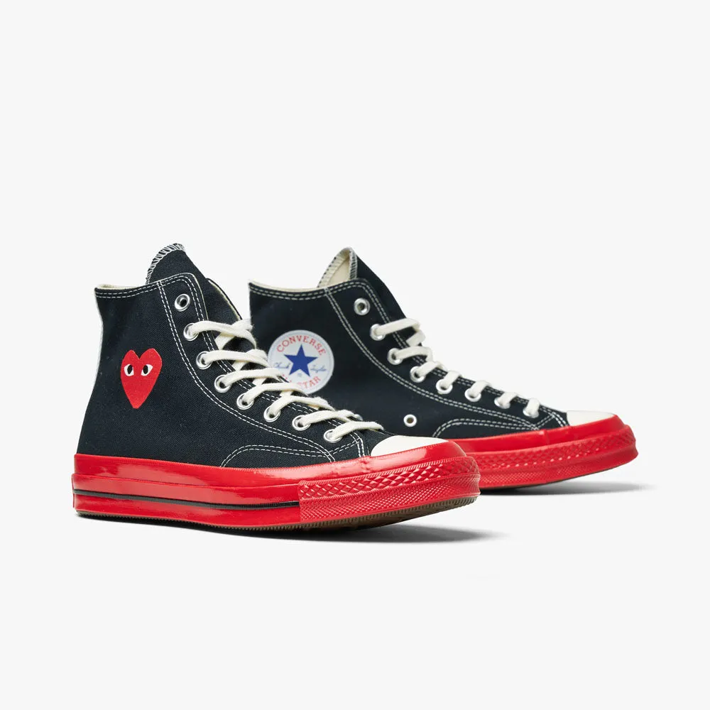 Converse x COMME des GARÇONS PLAY Chuck Taylor Hi Black / Red Sole sold by Livestock product image thumbnail 3