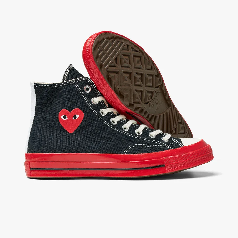 Converse x COMME des GARÇONS PLAY Chuck Taylor Hi Black / Red Sole sold by Livestock product image thumbnail 2