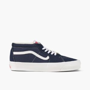 Vans Vault OG Sk8-Mid LX Suede / Canvas Navy - White sold by Livestock