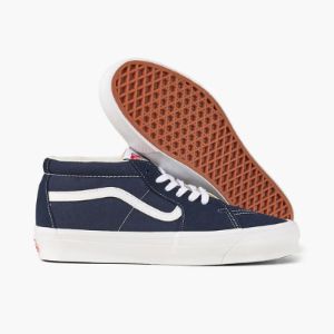 Vans Vault OG Sk8-Mid LX Suede / Canvas Navy - White sold by Livestock