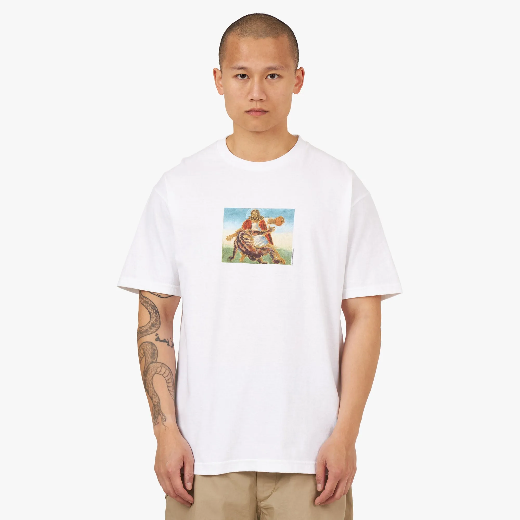 Full Court Press Crossover T-Shirt / White sold by Livestock