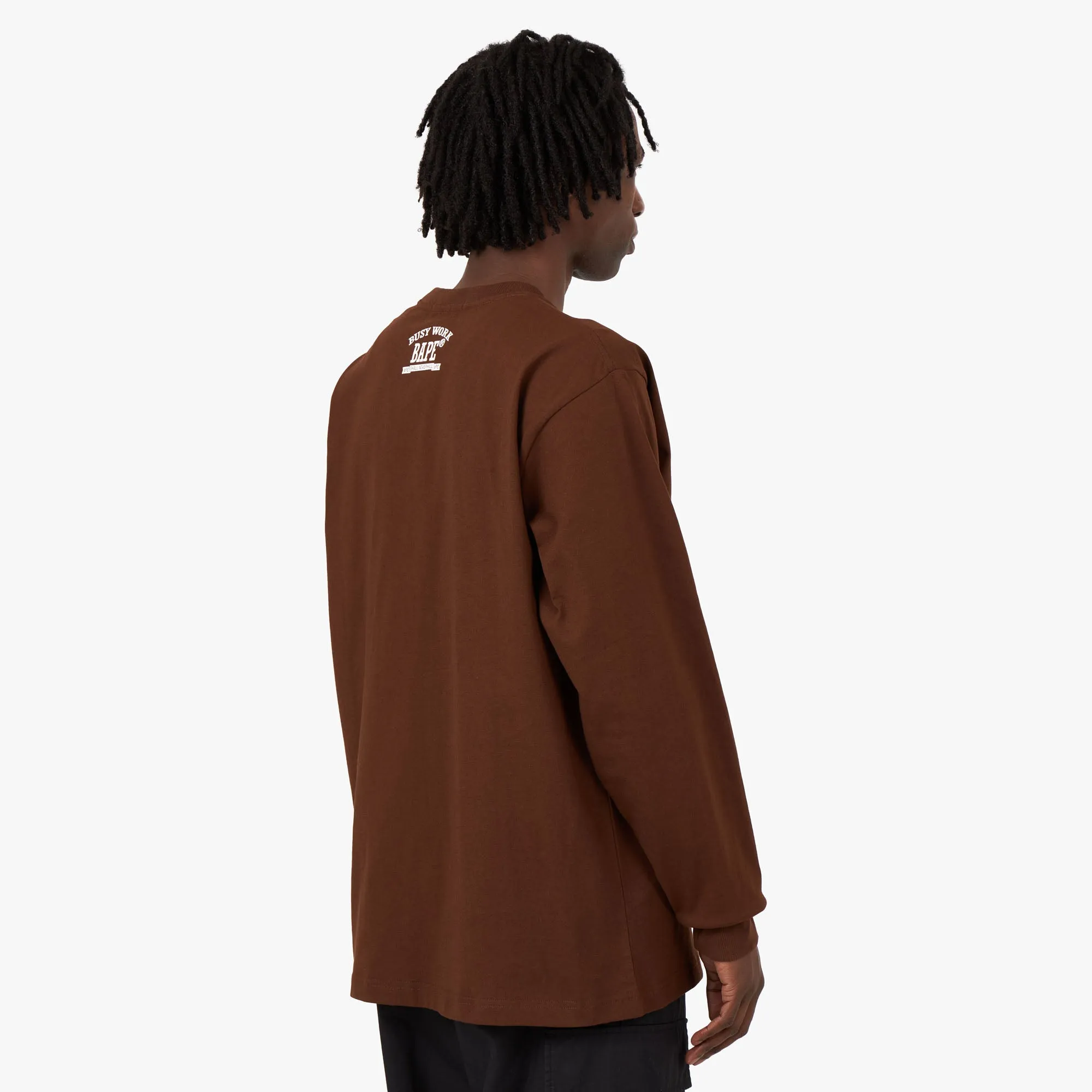 BAPE Mad Face College Long Sleeve Shirt / Brown sold by Livestock product image thumbnail 3