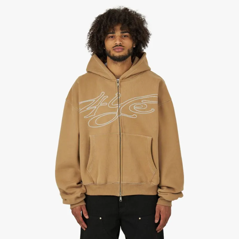 4YE Signature Logo Zip Hoodie Tan / Black sold by Livestock