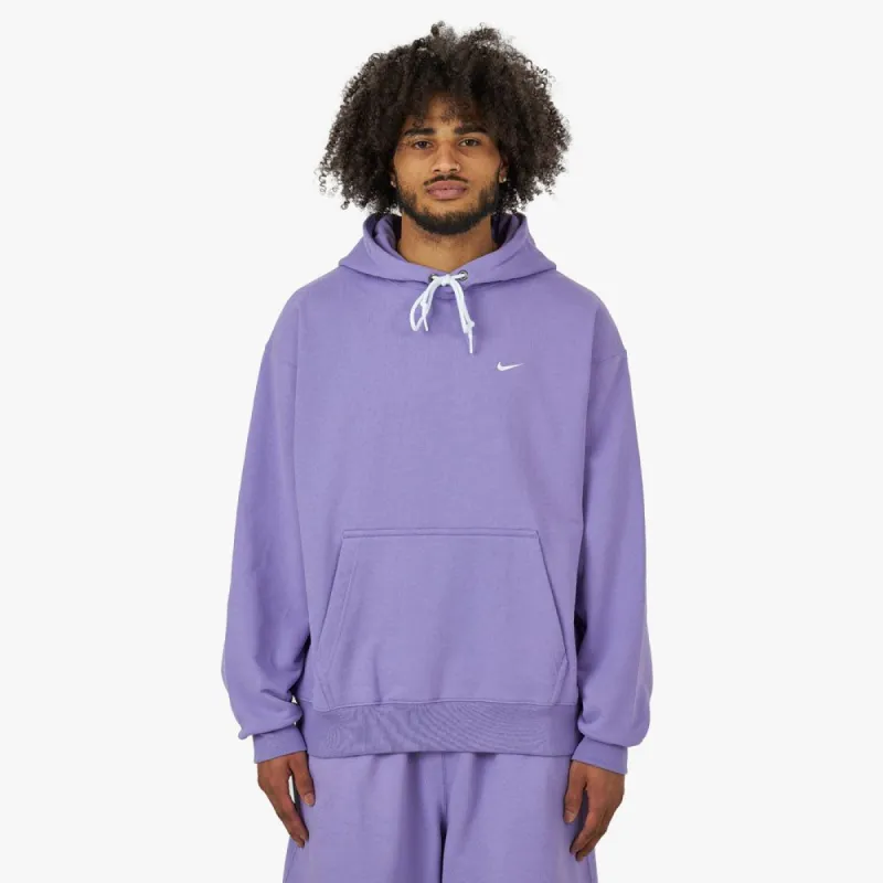 Nike Solo Swoosh French Terry Pullover Hoodie / Space Purple/White made by Nike
