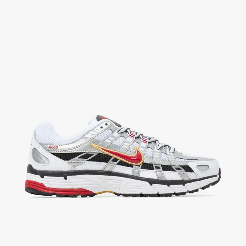 Nike Women's P-6000 White / Varsity Red - Metallic Platinum sold by Livestock