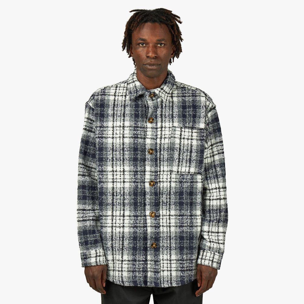 Fucking Awesome Heavy Flannel Overshirt / Navy / White sold by Livestock