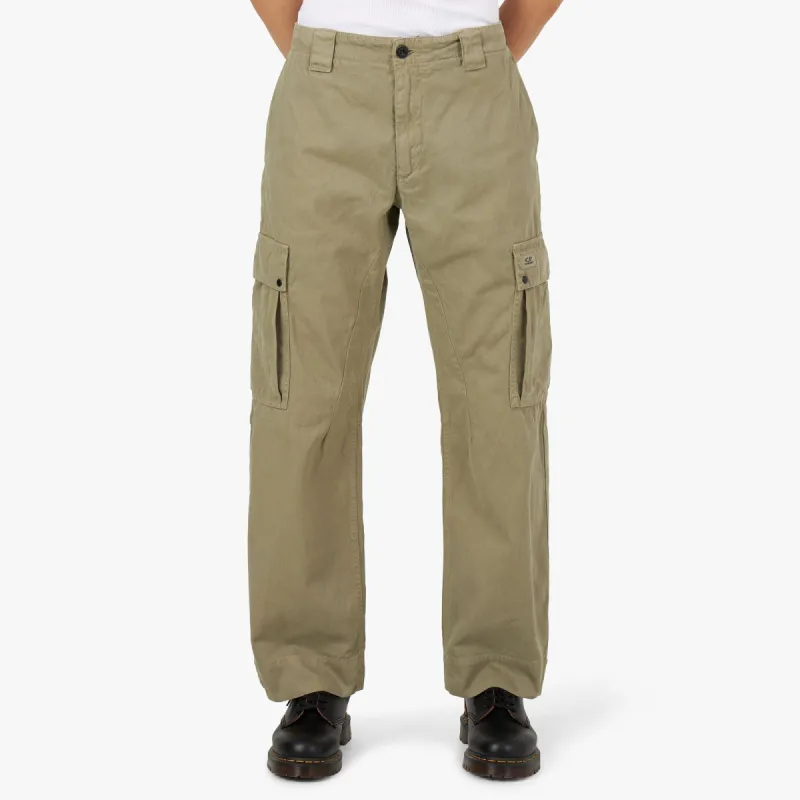 C.P. Company Military Twill Emerized Cargo Pants Silver Sage / Brown sold by Livestock