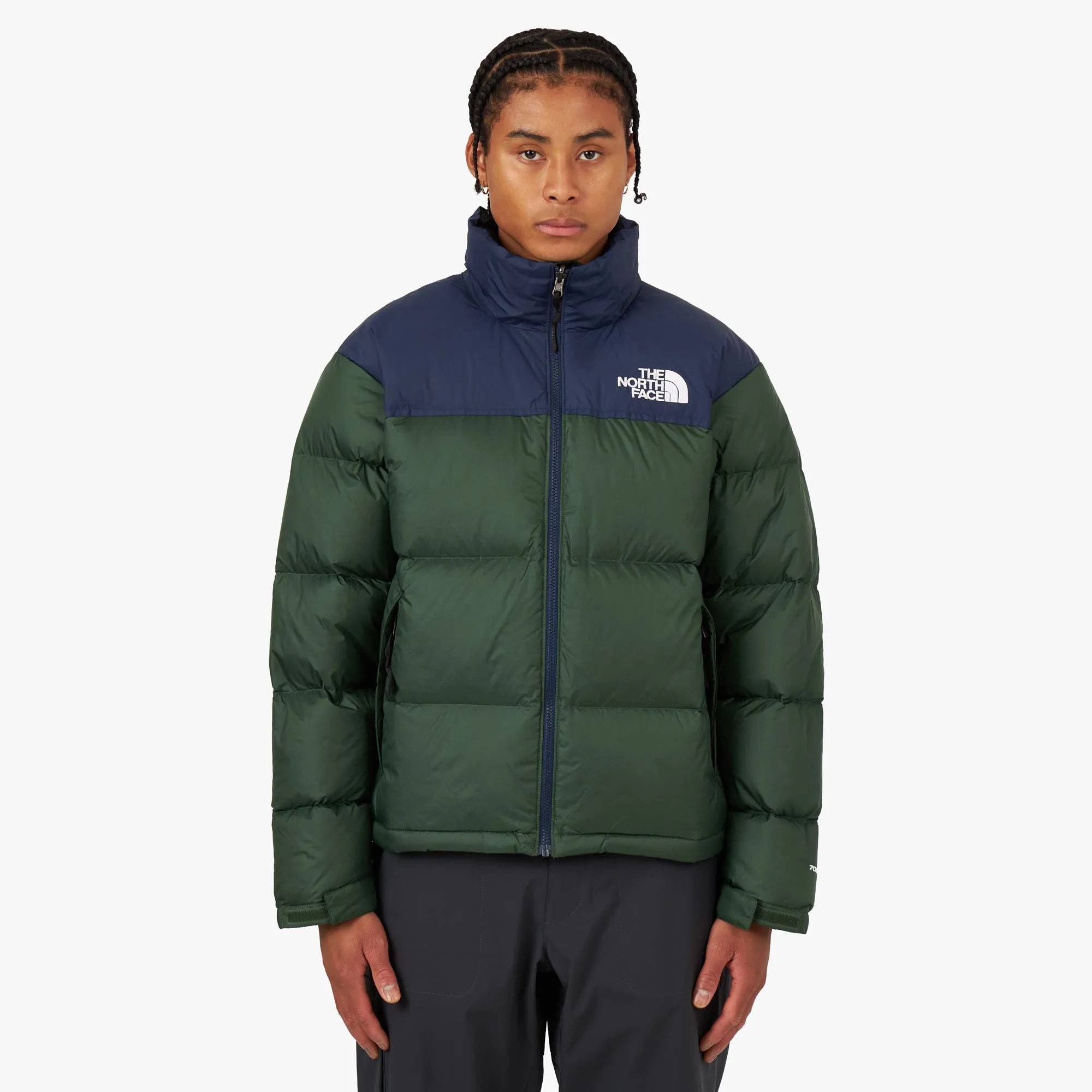The North Face 1996 Retro Nuptse Jacket Pine Green / Summit Navy sold by Livestock