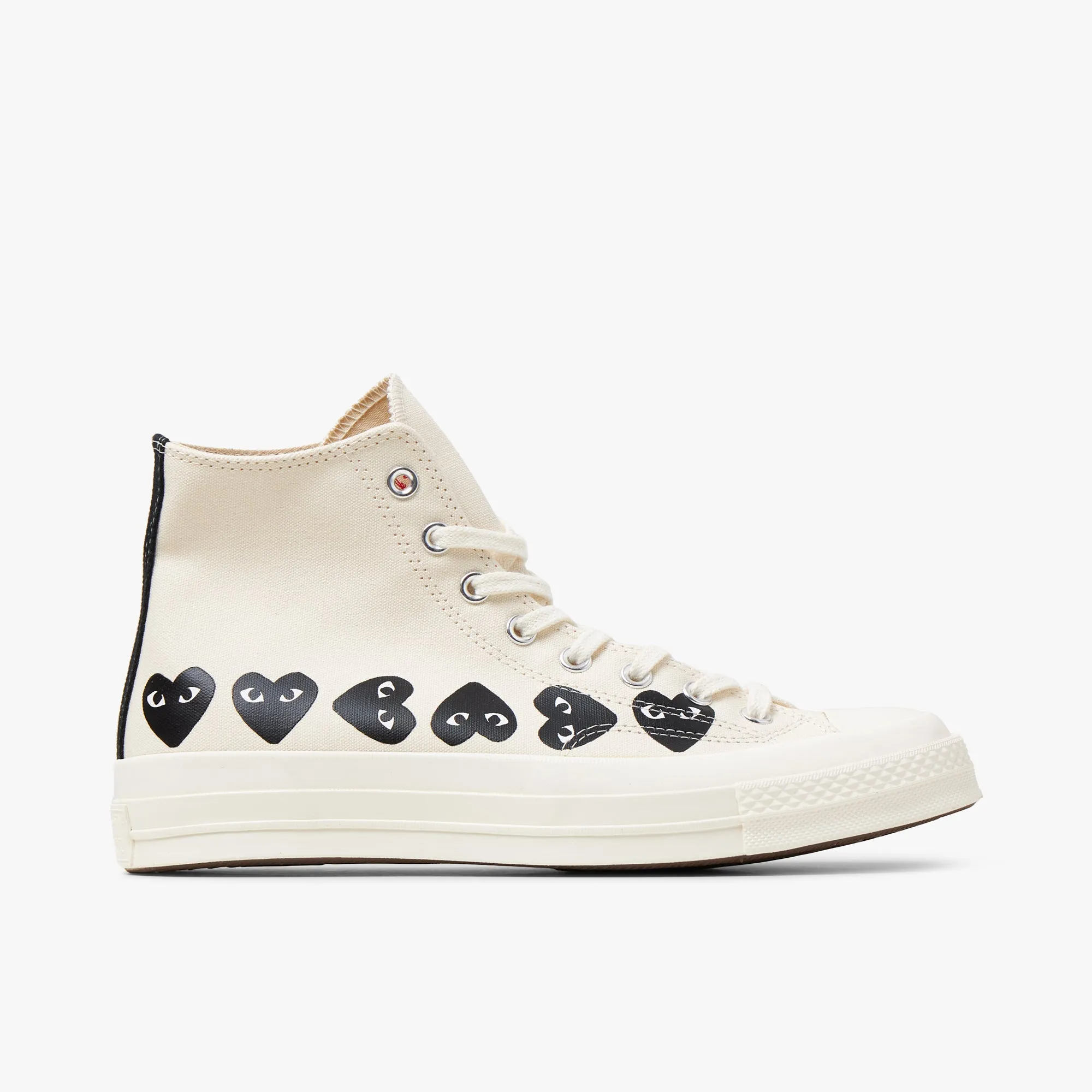 Converse x COMME des GARÇONS PLAY Chuck Taylor Hi / Multi Heart Beige sold by Livestock