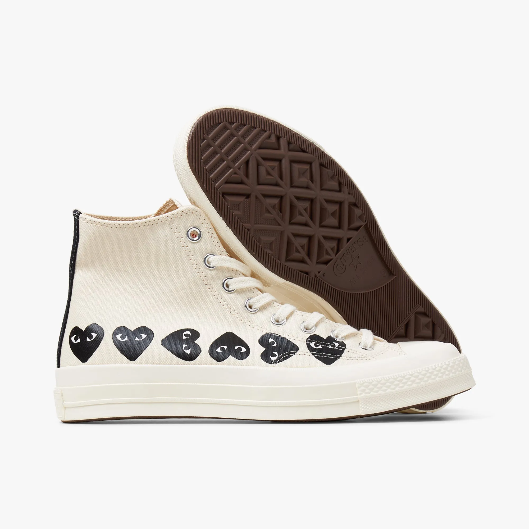 Converse x COMME des GARÇONS PLAY Chuck Taylor Hi / Multi Heart Beige sold by Livestock product image thumbnail 2