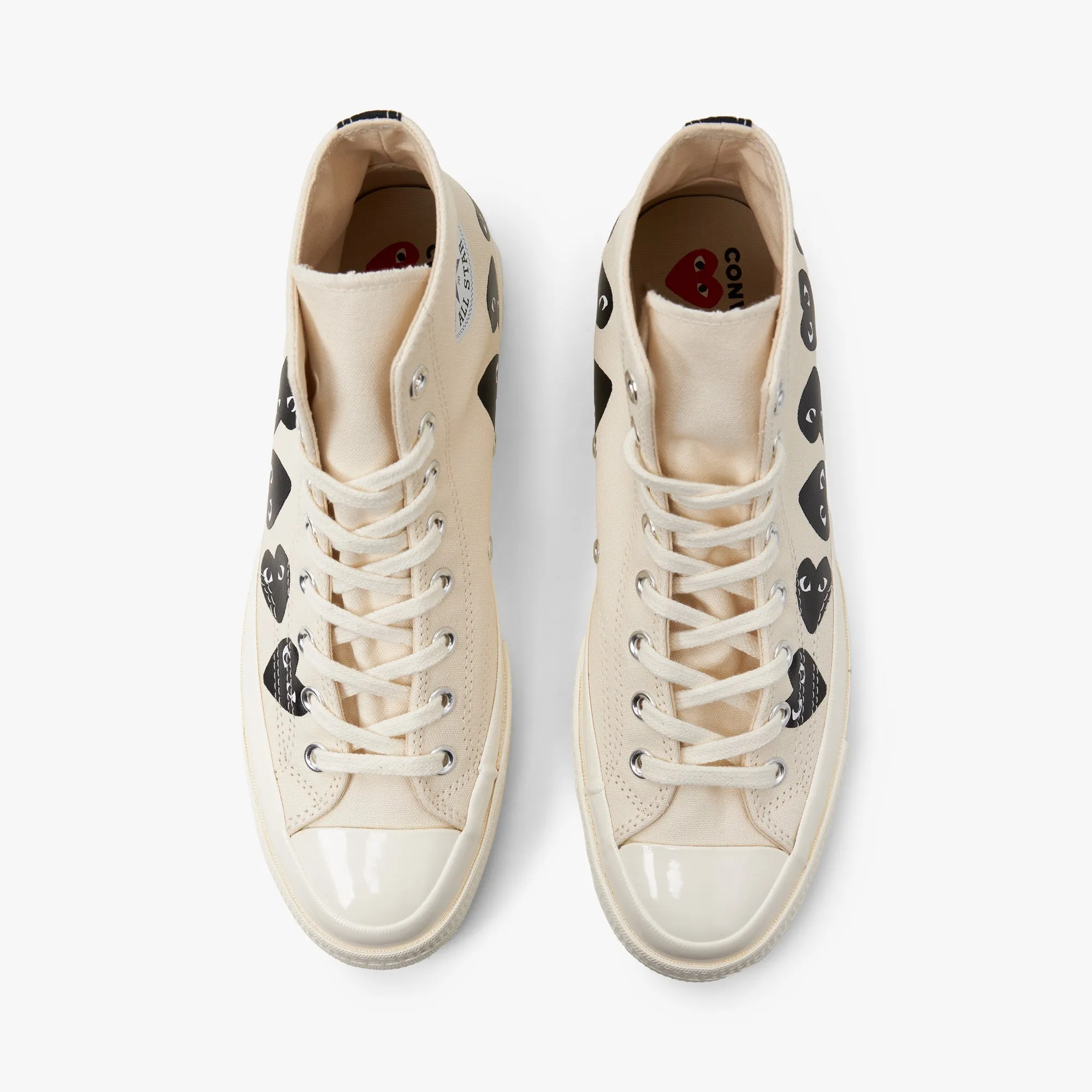 Converse x COMME des GARÇONS PLAY Chuck Taylor Hi / Multi Heart Beige sold by Livestock product image thumbnail 5