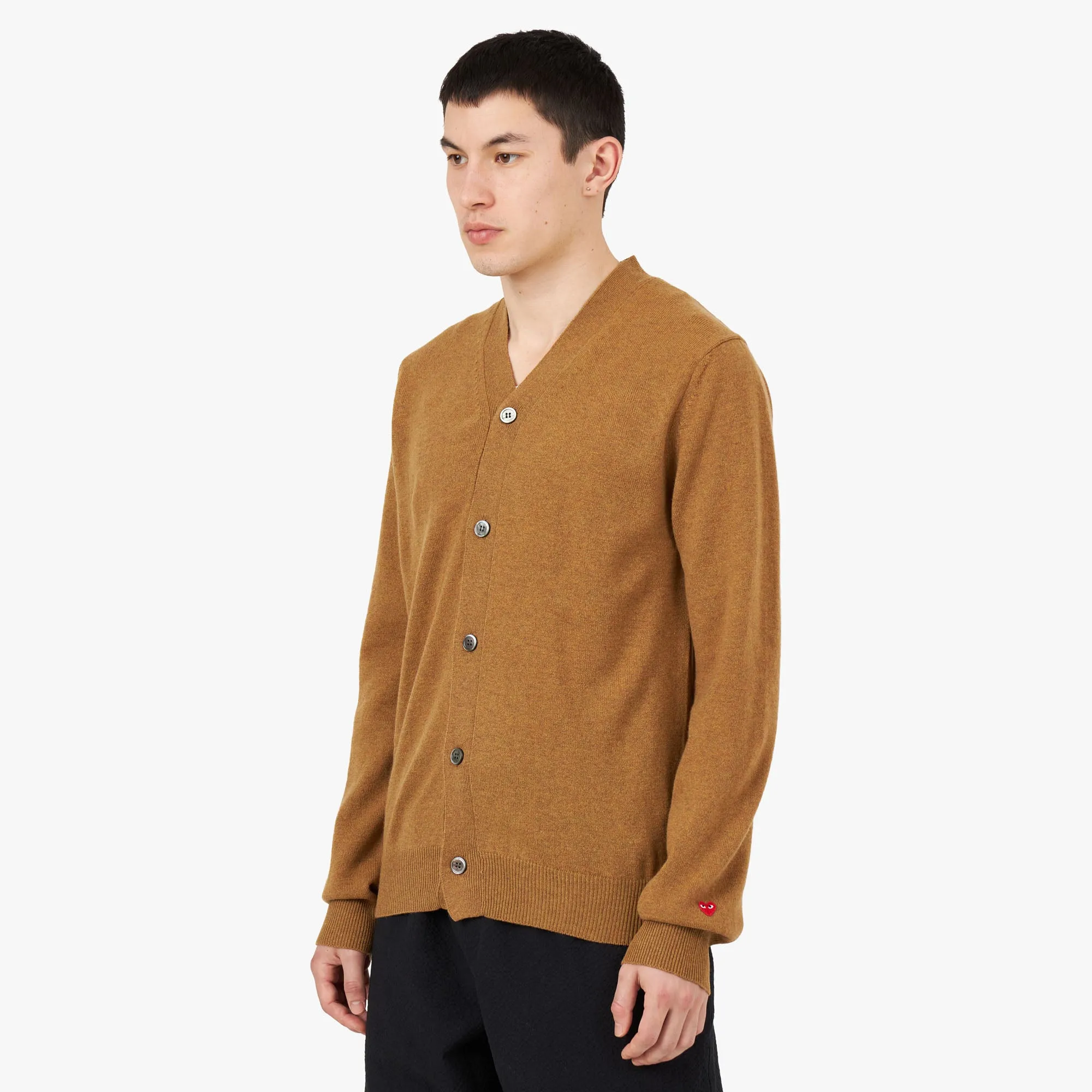 COMME des GARÇONS PLAY Small Red Heart Cardigan / Camel sold by Livestock product image thumbnail 2