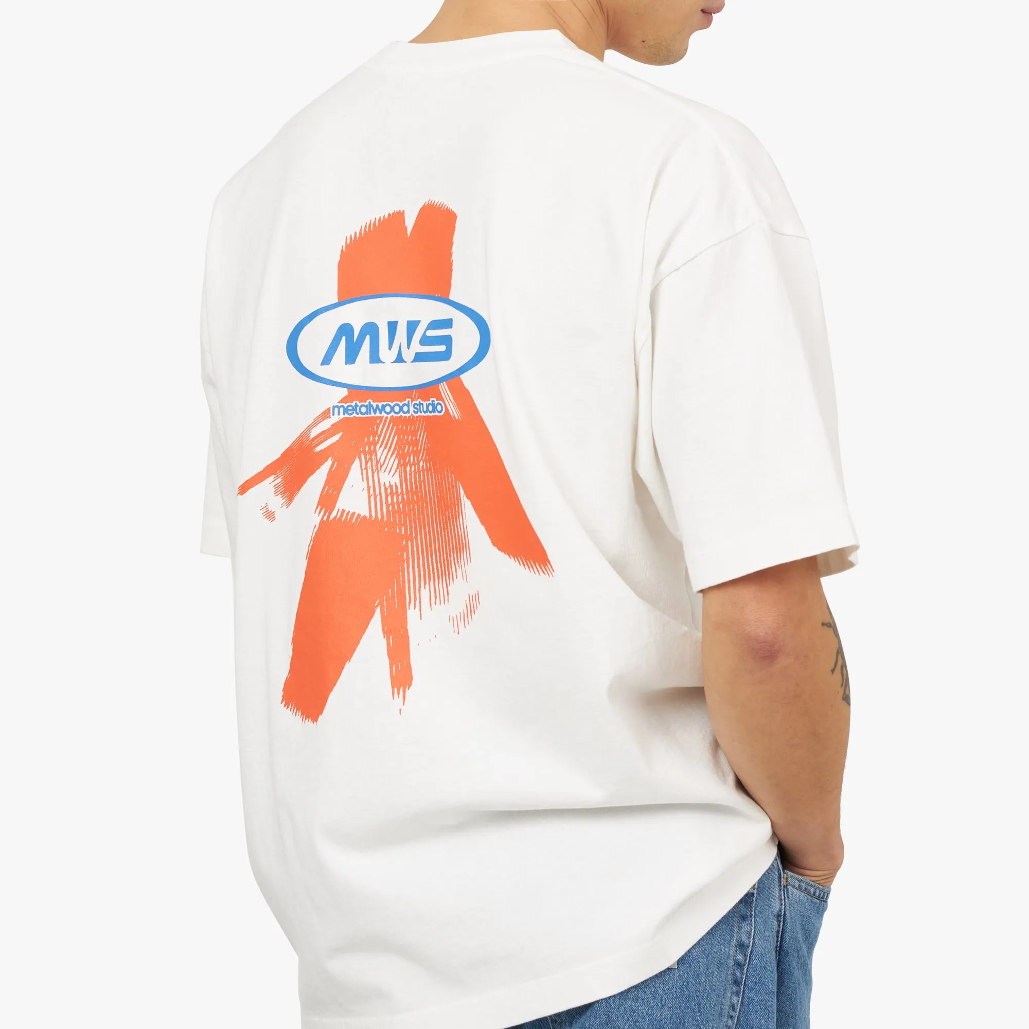 Metalwood Studio Brush Strokes T-shirt / White sold by Livestock product image thumbnail 5