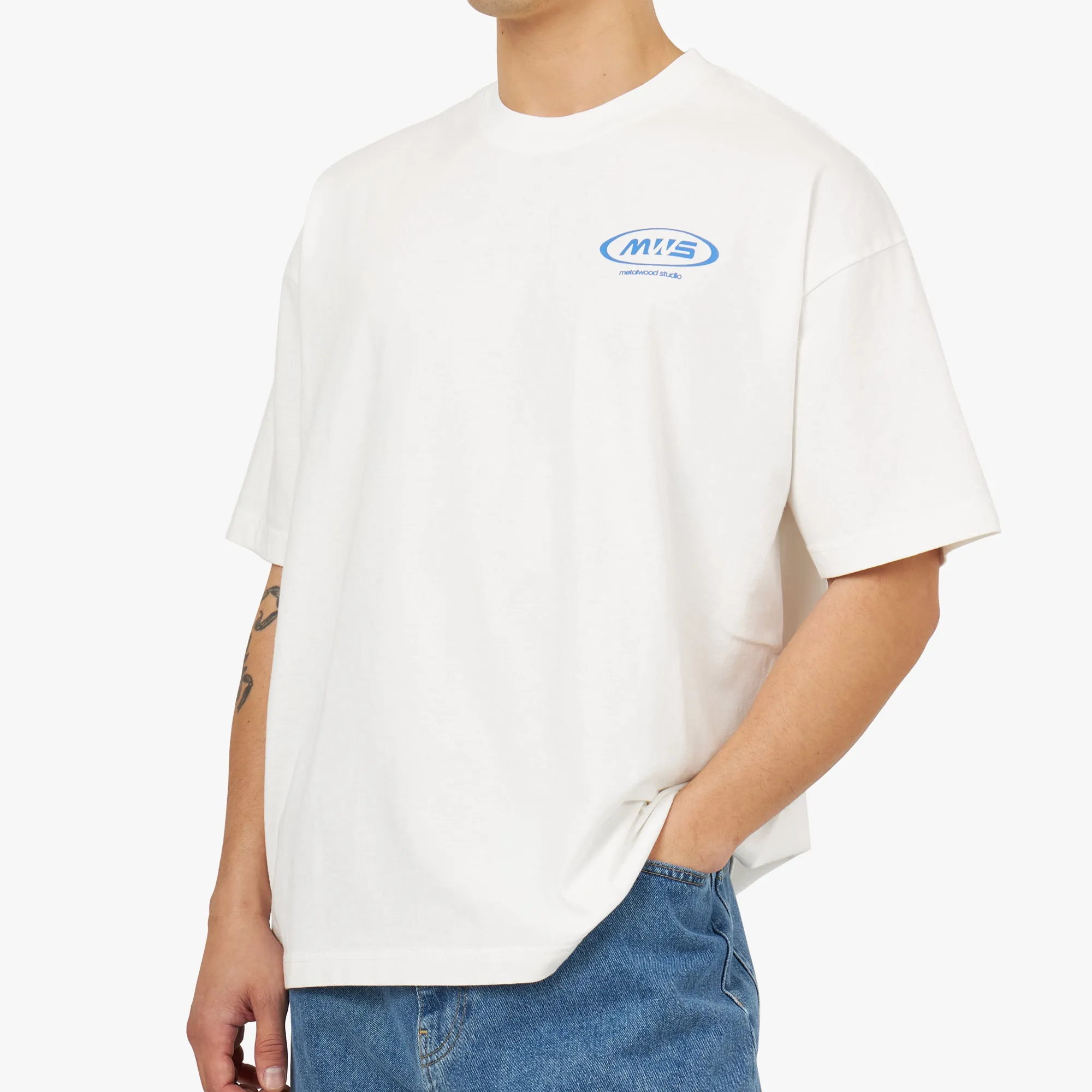 Metalwood Studio Brush Strokes T-shirt / White sold by Livestock product image thumbnail 4
