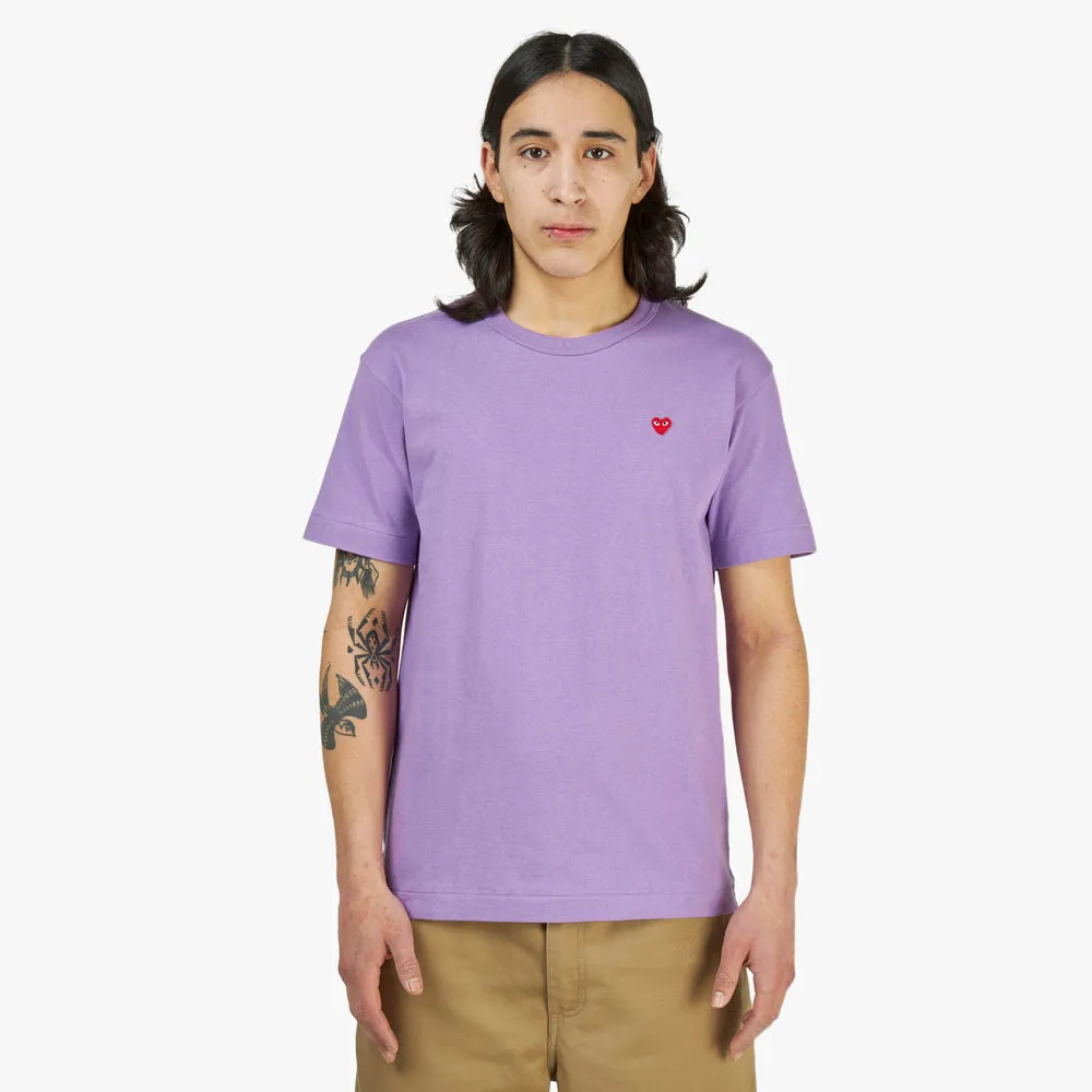COMME des GARÇONS PLAY Red Heart T-shirt / Purple sold by Livestock