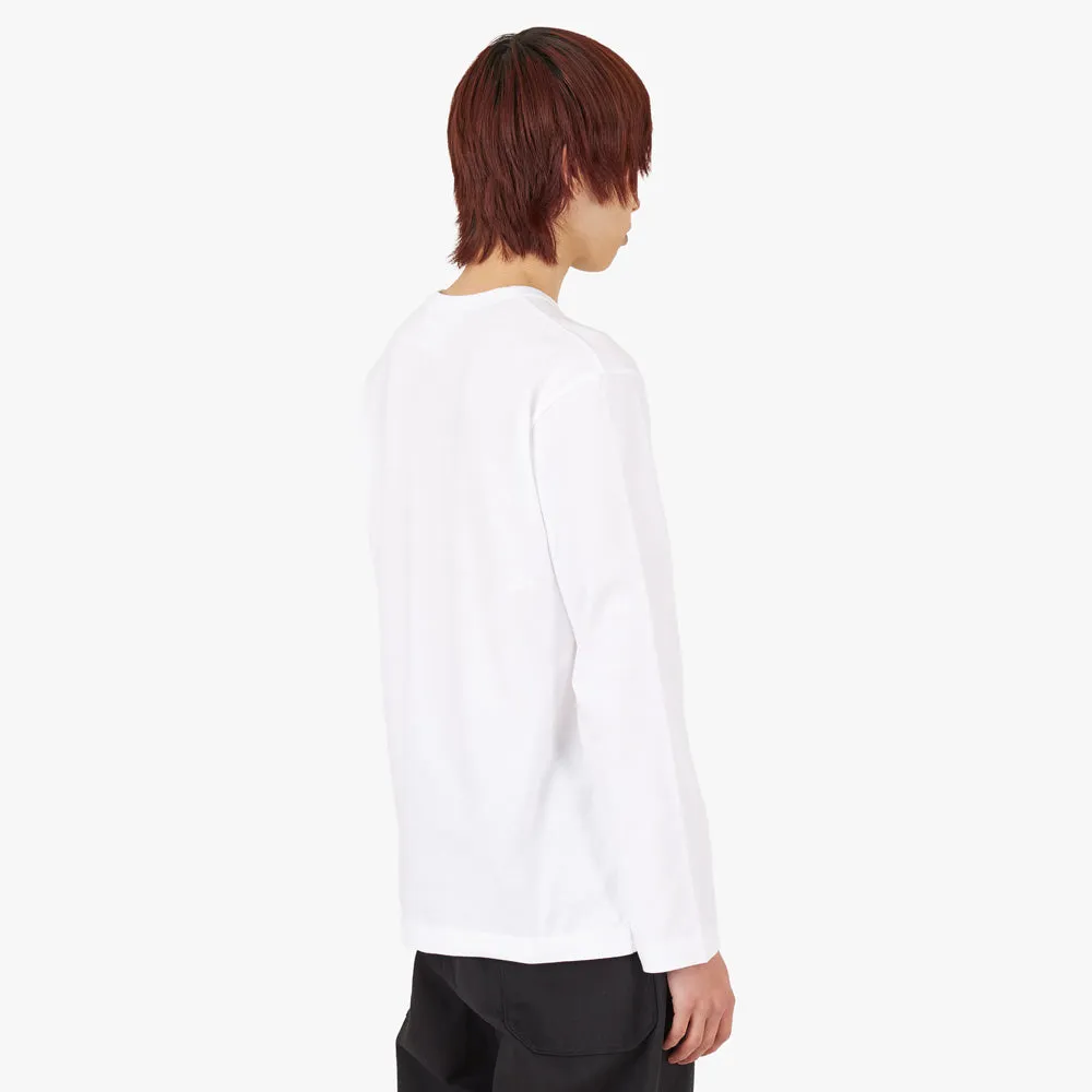 COMME des GARCONS PLAY Long Sleeve Red Heart T-Shirt / White sold by Livestock product image thumbnail 3