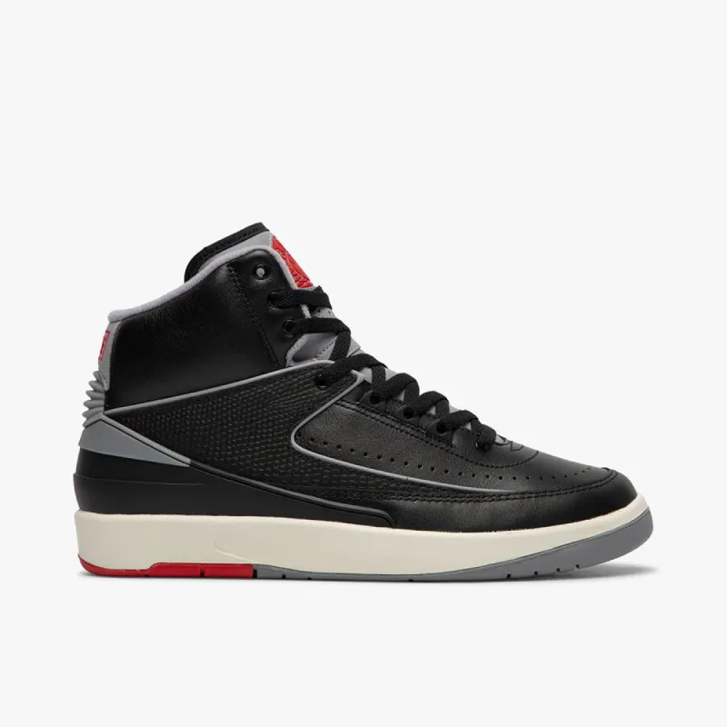 Jordan 2 Retro Black / Cement Grey - Fire Red sold by Livestock