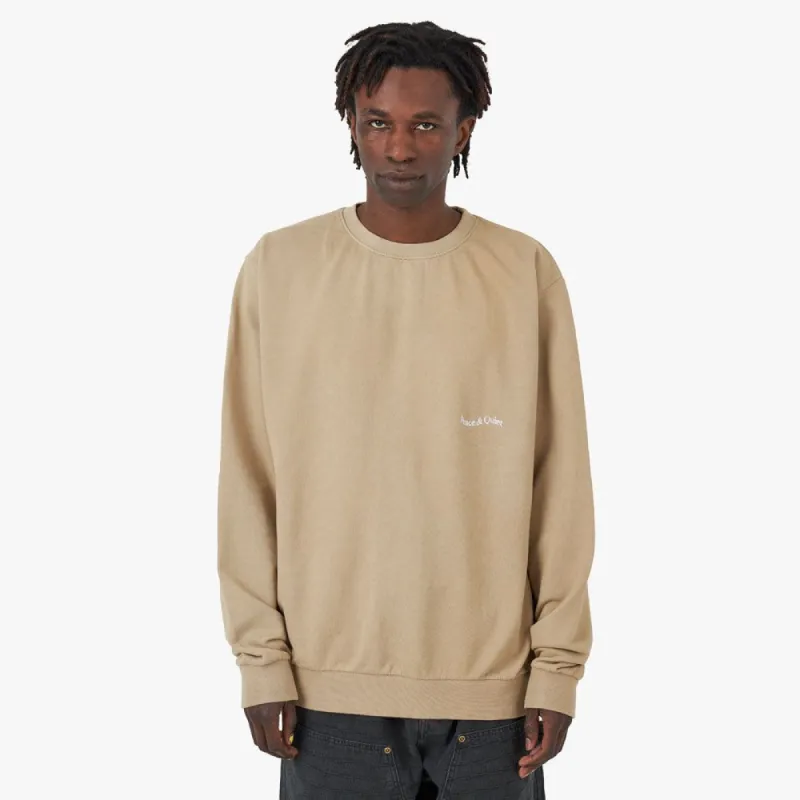 Museum of Peace & Quiet Micro Wordmark Crewneck / Sand sold by Livestock