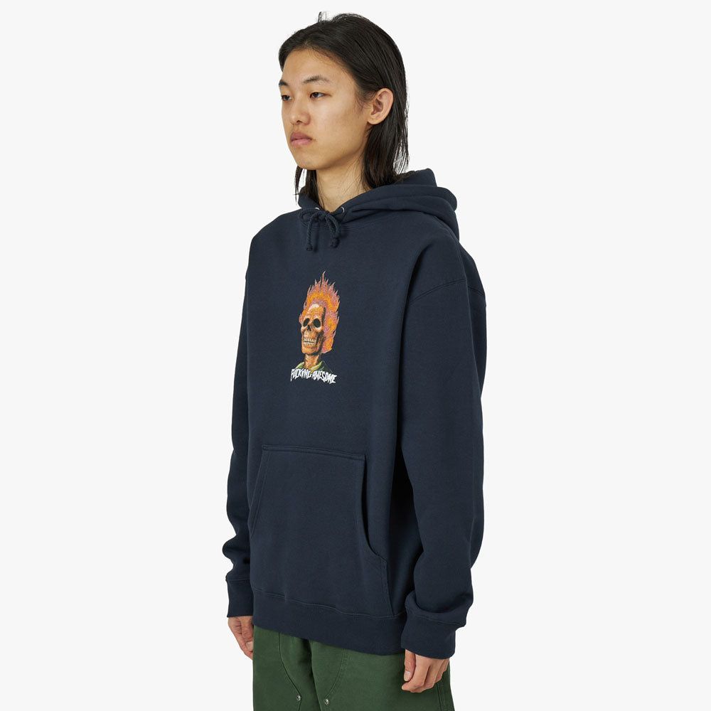 Fucking Awesome Flame Skull Pullover Hoodie / Navy sold by Livestock product image thumbnail 2