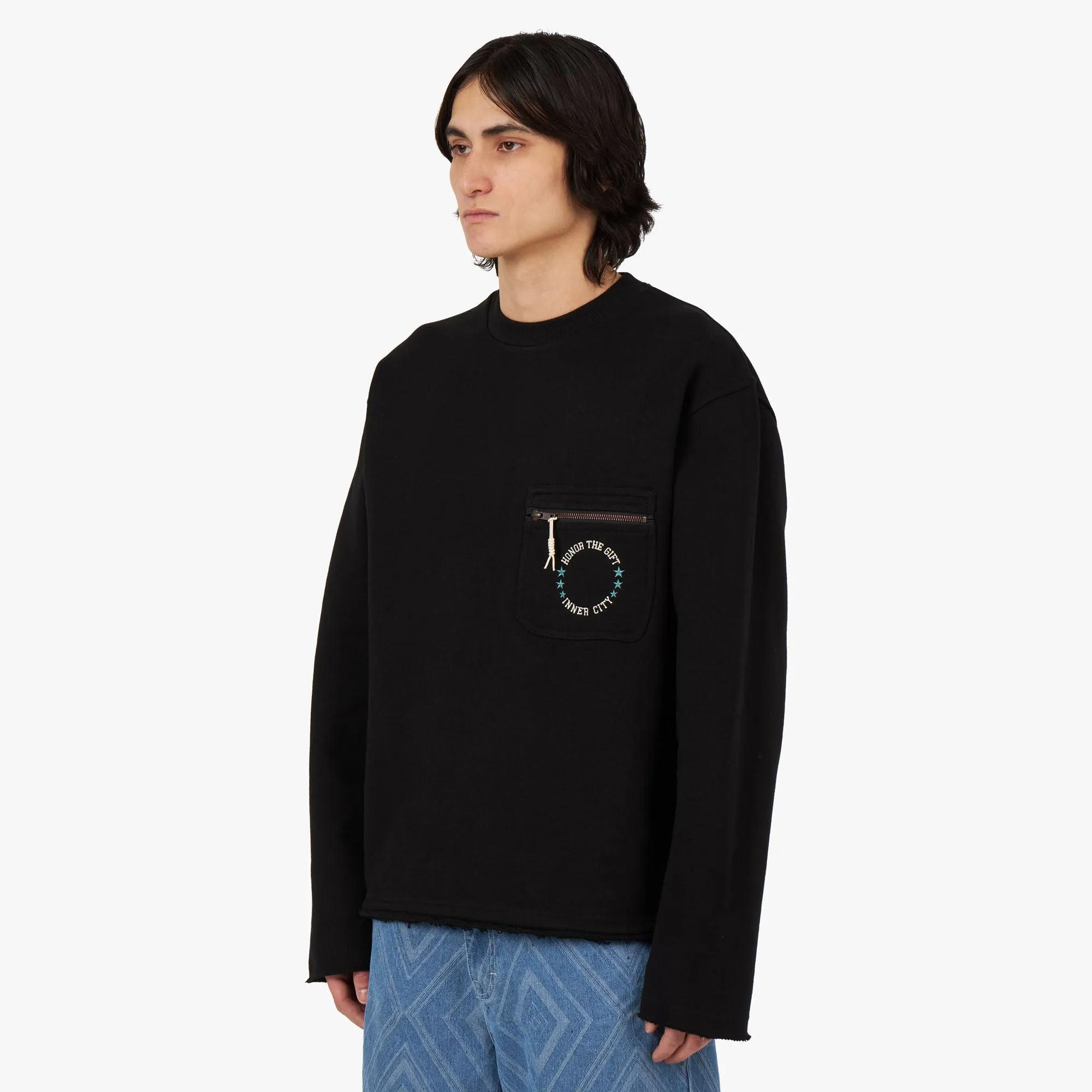Honor The Gift Pocket Pullover Crewneck / Black sold by Livestock product image thumbnail 2
