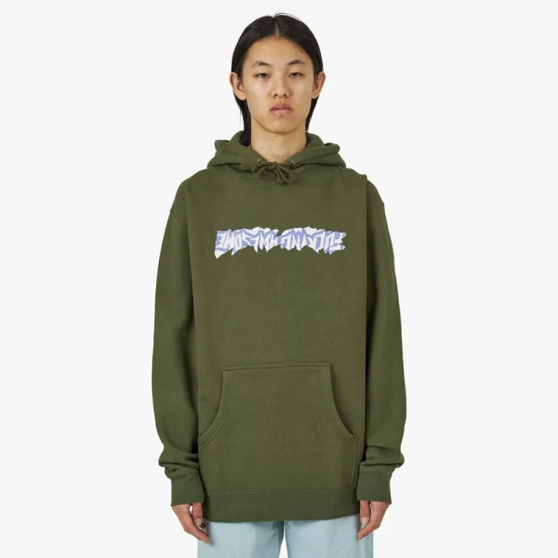 Fucking Awesome Cut Out Logo Pullover Hoodie / Army sold by Livestock