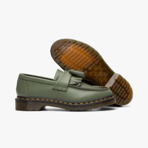 Dr. Martens Adrian Tassel Loafer / Khaki Green Smooth sold by Livestock
