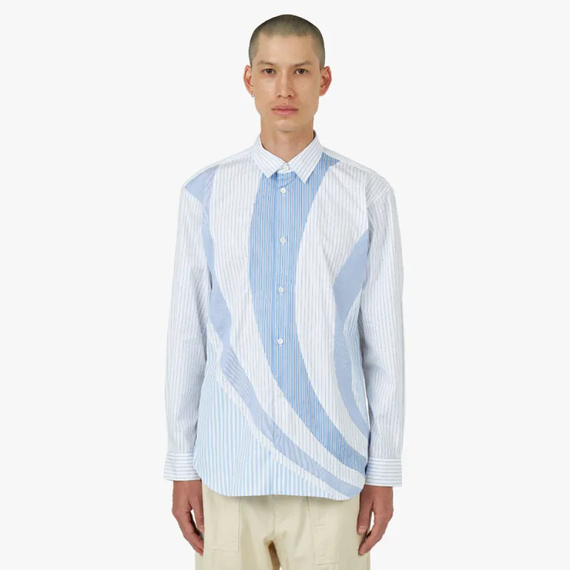 COMME des GARÇONS SHIRT Poplin Stripe Shirt Blue / Multi sold by Livestock